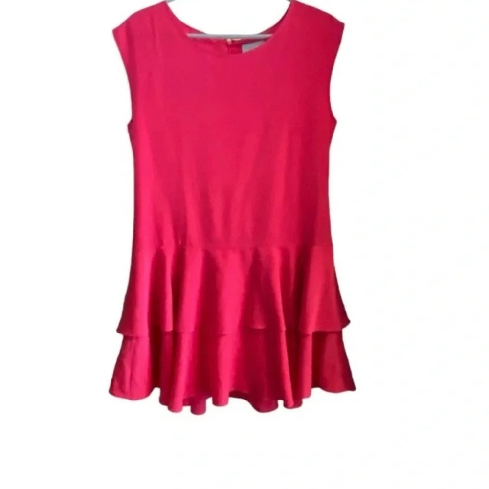 Cece Cynthia Steffe Pink Tiered Ruffle Drop Waist cap sleeve Kawaii Girl Dress - Picture 8 of 12